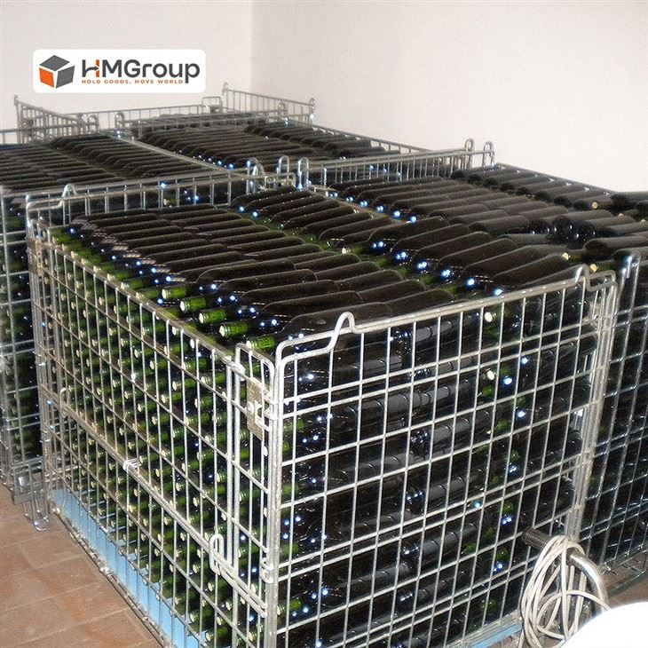 wire container for wine bottle