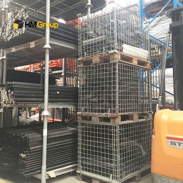 Gaiola de paletes de armazenamento de malha de arame para armazém